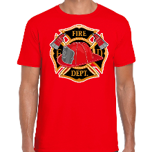 Bellatio Decorations Brandweer logo verkleed t shirt / outfit rood voor heren