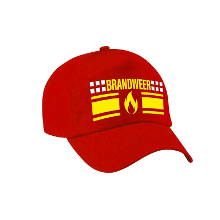 Bellatio Decorations Brandweer verkleed pet   carnaval baseballcap   rood   voor volwassenen