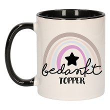 Bellatio Decorations Cadeau mok voor collega   zwart kleuren   bedankt   afscheid/pensioen   keramiek   300 ml