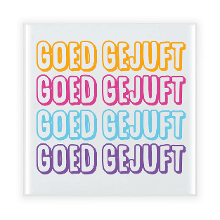 Bellatio Decorations Cadeau tegel voor juf   goed gejuft   keramiek   multi kleuren   15 cm