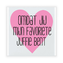 Bellatio Decorations Cadeau tegel voor juf   mijn favoriete juffie   keramiek   multi kleuren   15 cm