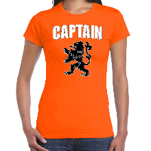 Bellatio Decorations Captain met leeuw oranje t shirt Holland / Nederland supporter EK/ WK voor dames