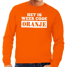 Bellatio Decorations Code Oranje sweater   voor heren   Koningsdag   supporters kleding   truien