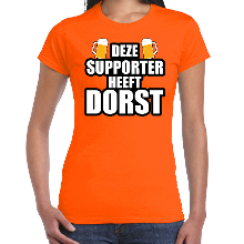 Bellatio Decorations Deze supporter heeft dorst oranje t shirt Holland / Nederland supporter EK/ WK voor dames