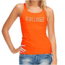Bellatio Decorations Glitter Holland tanktop oranje rhinestone steentjes voor dames Nederland supporter EK/ WK