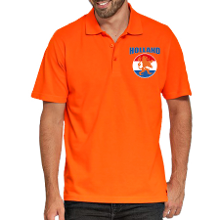 Bellatio Decorations Grote maten Holland supporter poloshirt met leeuw vlagcirkel op borst EK/ WK voor heren