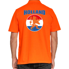 Bellatio Decorations Grote maten oranje poloshirt Holland met oranje leeuw Holland / Nederland supporter EK/ WK voor here