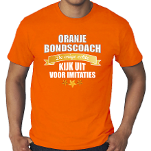 Bellatio Decorations Grote maten oranje t shirt de enige echte bondscoach Holland / Nederland supporter EK/ WK voor heren