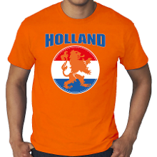 Bellatio Decorations Grote maten oranje t shirt Holland met oranje leeuw Holland / Nederland supporter EK/ WK voor heren