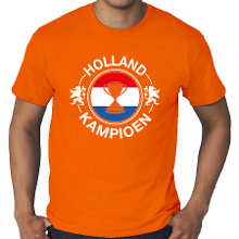 Bellatio Decorations Grote maten oranje t shirt Holland / Nederland supporter Holland kampioen met beker EK/WK voor heren