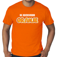 Bellatio Decorations Grote maten oranje t shirt ik juich voor oranje Holland / Nederland supporter EK/ WK voor heren