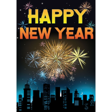Bellatio Decorations Happy New Year Mega Deurposter   A1 formaat   feestelijk   groot
