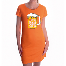 Bellatio Decorations Het is oranje en heeft dorst Koningsdag jurkje oranje voor dames