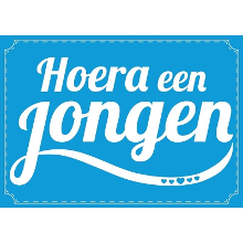 Bellatio Decorations Hoera een jongen ansichtkaart   wenskaart   geboren   kraamcadeau   A5 formaat   extra groot