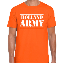 Bellatio Decorations Holland army/Holland leger supporter/fan t shirt oranje voor heren   EK/WK/Race