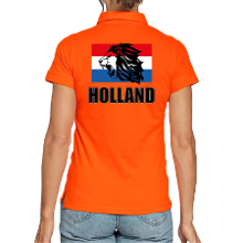 Bellatio Decorations Holland met leeuw en vlag oranje poloshirt Holland / Nederland supporter EK/ WK voor dames