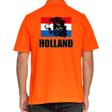 Bellatio Decorations Holland met leeuw en vlag oranje poloshirt Holland / Nederland supporter EK/ WK voor heren