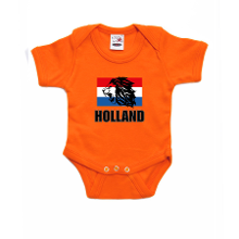 Bellatio Decorations Holland met leeuw en vlag oranje romper Holland supporter EK/ WK voor babys