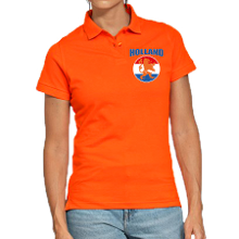 Bellatio Decorations Holland met oranje leeuw op borst oranje poloshirt Holland / Nederland supporter EK/ WK voor dames