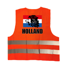 Bellatio Decorations Holland vlag met leeuw oranje veiligheidshesje EK / WK supporter outfit voor volwassenen