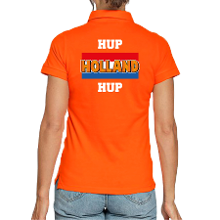 Bellatio Decorations Hup Holland hup oranje poloshirt Holland / Nederland supporter EK/ WK voor dames