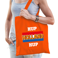 Bellatio Decorations Hup Holland hup supporter cadeau tas oranje voor dames en heren