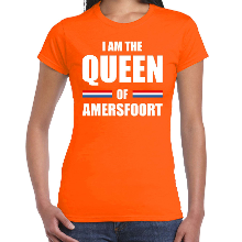Bellatio Decorations I am the Queen of Amersfoort Koningsdag t shirt oranje voor dames
