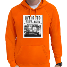 Bellatio Decorations Koningsdag hoodie voor heren   vintage poster   oranje   oranje feestkleding