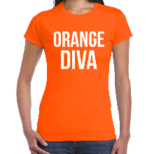 Bellatio Decorations Koningsdag oranje t shirt   orange diva   dames   Kingsday outfit / kleding   korte mouwen