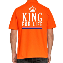 Bellatio Decorations Koningsdag poloshirt King for life oranje voor heren