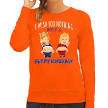 Bellatio Decorations Koningsdag sweater voor dames   Happy Kings day   oranje   oranje feestkleding