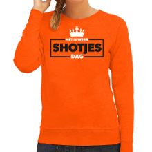 Bellatio Decorations Koningsdag sweater voor dames   shotjes   oranje   oranje feestkleding
