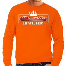 Bellatio Decorations Koningsdag sweater voor heren   frikandel, ik Willem   oranje   oranje feestkleding