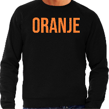 Bellatio Decorations Koningsdag sweater voor heren   oranje   zwart   met glitters   oranje feestkleding