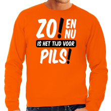 Bellatio Decorations Koningsdag sweater voor heren   tijd voor pils   oranje   bier   feestkleding