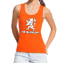 Bellatio Decorations Nederland supporter tanktop Hup Holland Hup oranje voor dames