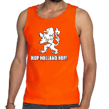 Bellatio Decorations Nederland supporter tanktop Hup Holland Hup oranje voor heren