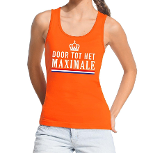 Bellatio Decorations Oranje Door tot het Maximale tanktop / mouwloos shirt voor dames