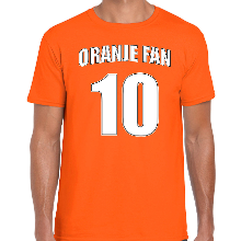 Bellatio Decorations Oranje fan nummer 10 oranje t shirt Holland / Nederland supporter EK/ WK voor heren