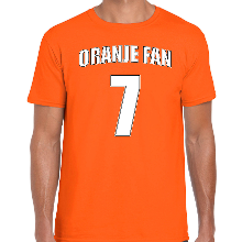 Bellatio Decorations Oranje fan nummer 7 oranje t shirt Holland / Nederland supporter EK/ WK voor heren