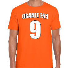 Bellatio Decorations Oranje fan nummer 9 oranje t shirt Holland / Nederland supporter EK/ WK voor heren