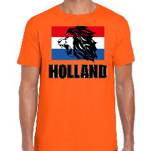 Bellatio Decorations Oranje fan t shirt   voor heren   met leeuw en vlag   Holland / Nederland supporter   Koningsdag