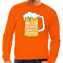 Bellatio Decorations Oranje Het is oranje en heeft dorst sweater heren