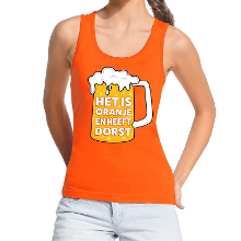 Bellatio Decorations Oranje Het is oranje en heeft dorst tanktop dames
