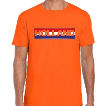 Bellatio Decorations Oranje / Holland supporter t shirt / shirt Holland banner oranje voor heren