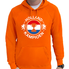 Bellatio Decorations Oranje hoodie Holland / Nederland supporter Holland kampioen met beker EK/ WK voor heren