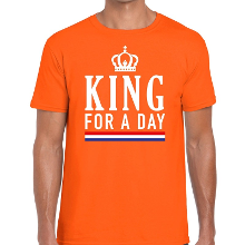 Bellatio Decorations Oranje King for a day t shirt voor heren