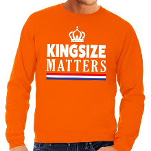 Bellatio Decorations Oranje Kingsize matters sweater voor heren