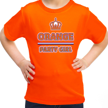 Bellatio Decorations Oranje Koningsdag t shirt   orange party girl   voor meisjes
