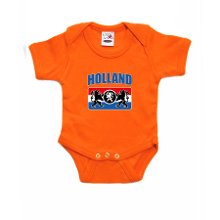Bellatio Decorations Oranje romper Holland met een Nederlands wapen voor supporter babys